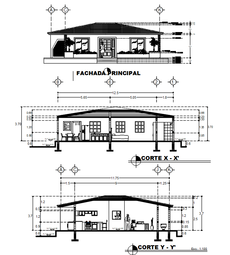 Detail Of Elevation House Plan Autocad File Cadbull Cd0