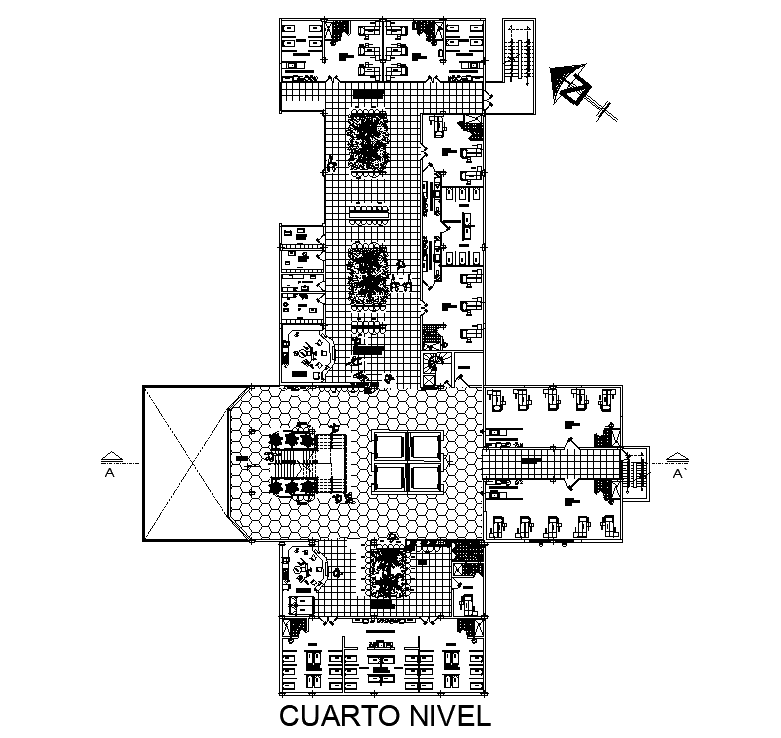 157x118m hospital fourth floor plan is given in this Autocad drawing ...