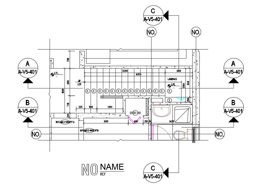 15X28m villa building of staircase plan is given in this Autocad ...