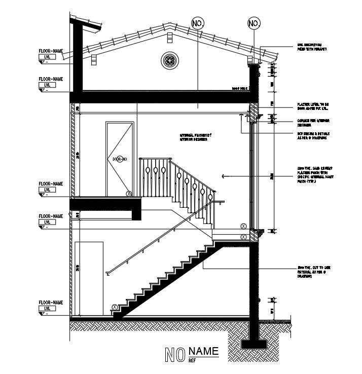 15X28m villa building of staircase portion is given in this Autocad ...