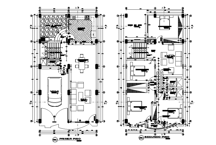 15X8 Meter House Ground Floor And First Floor Plan AutoCAD Drawing DWG ...