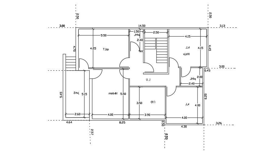 15x10 Meter 2 BHK House First Floor Plan AutoCAD File - Cadbull