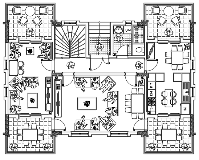 15x11m Architecture First Floor House Plan Cad Drawing Is Given In This File Cadbull