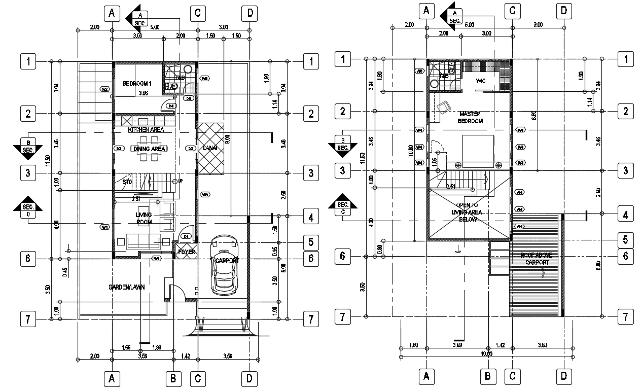 15x12m house plan is given in this AutoCAD model. Download the Autocad ...