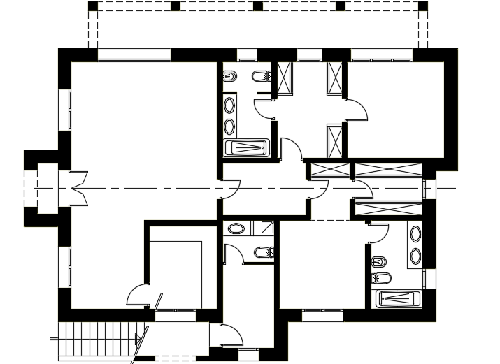 15x13m Architecture First Floor House Plan Cad Drawing Is Given In This File Cadbull