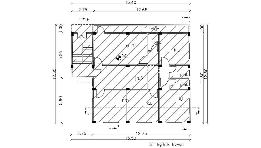 15x13m first floor house plan download now - Cadbull