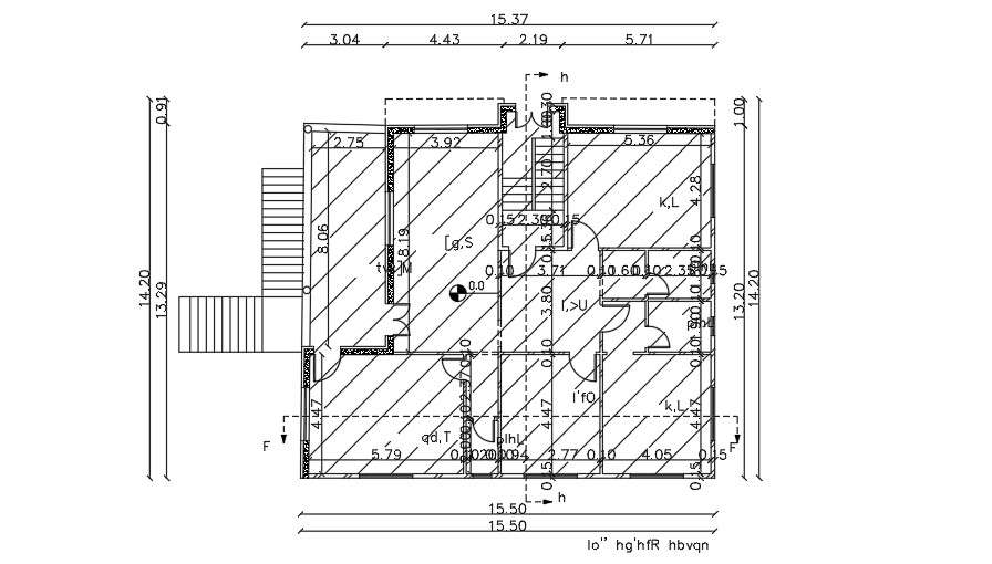 15x14 Meter 3 BHK House Plan AutoCAD File - Cadbull