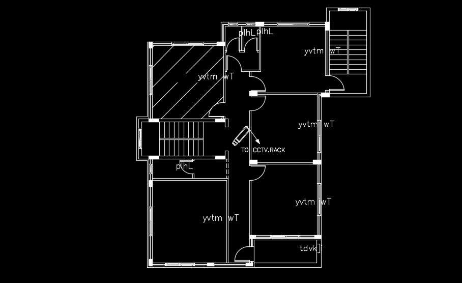 15x16m third school plan of the security system drawing - Cadbull