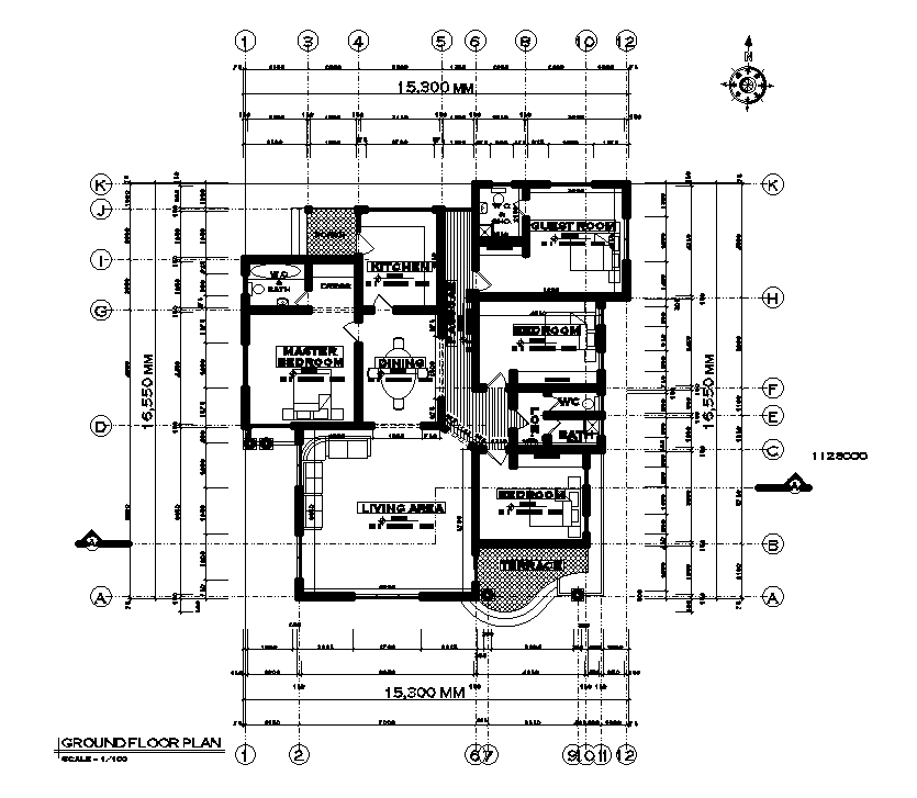 15x17m House Plan Is Given In This Autocad Drawing File. Download Now 