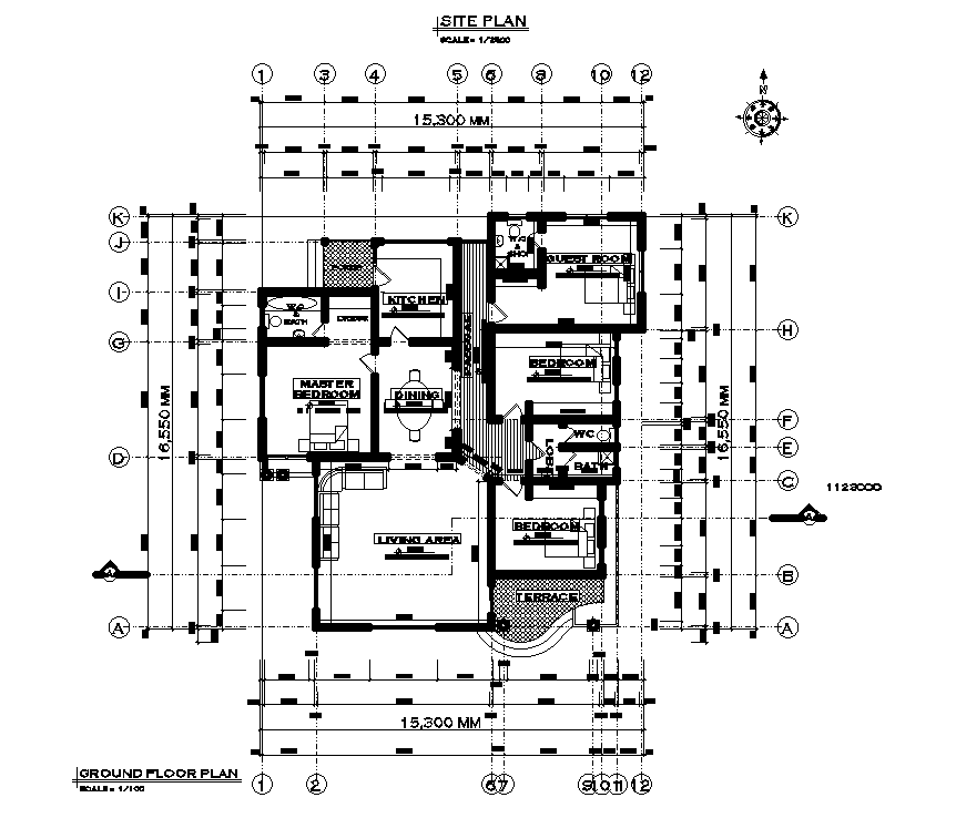 15x17m residential plan is given in this Autocad drawing file. Download ...