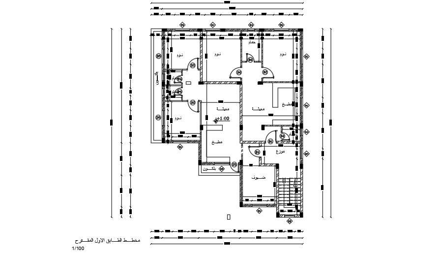 15x18 Meter House First Floor Plan CAD DWG File - Cadbull