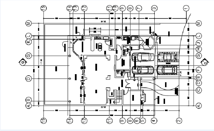 15x28m Architecture 3bhk Ground Floor House Plan 2d Drawing Cadbull