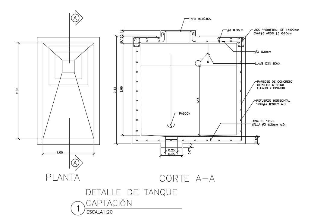 1.5x2m septic tank plan is given in this Autocad drawing file. Download ...