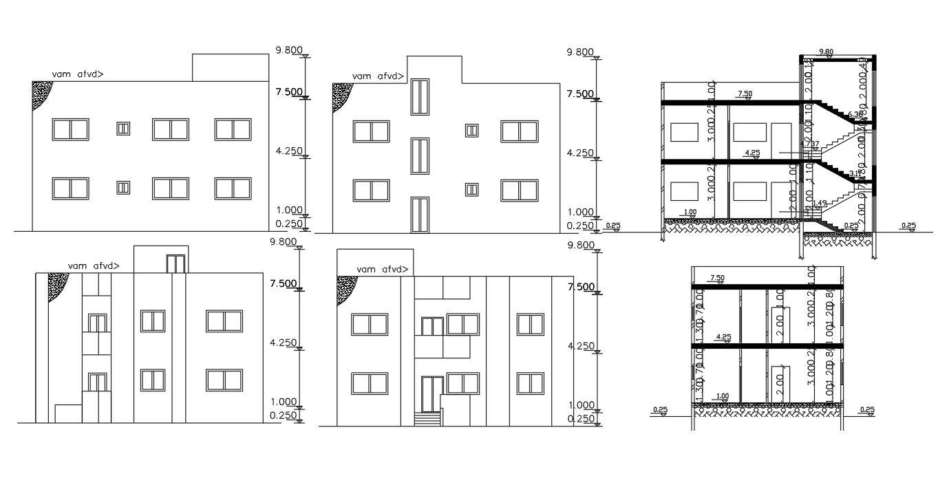 1600 Sq Ft House Building Design AutoCAD drawing - Cadbull