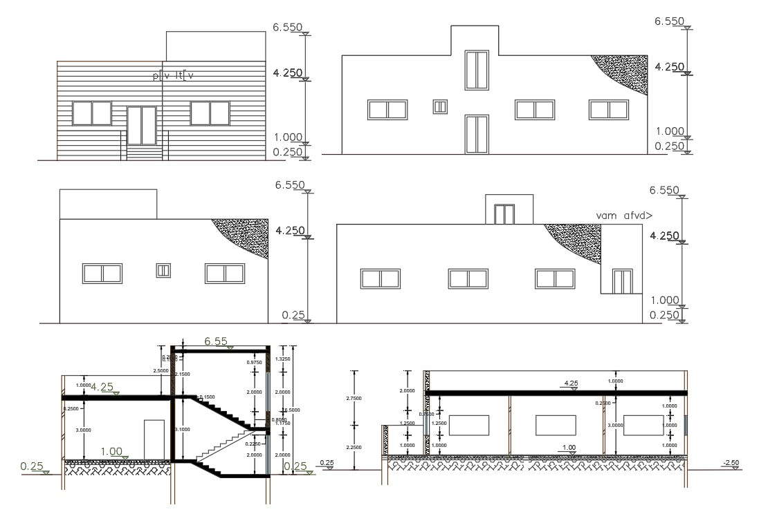 1600 Square Feet House Building Design DWG File - Cadbull