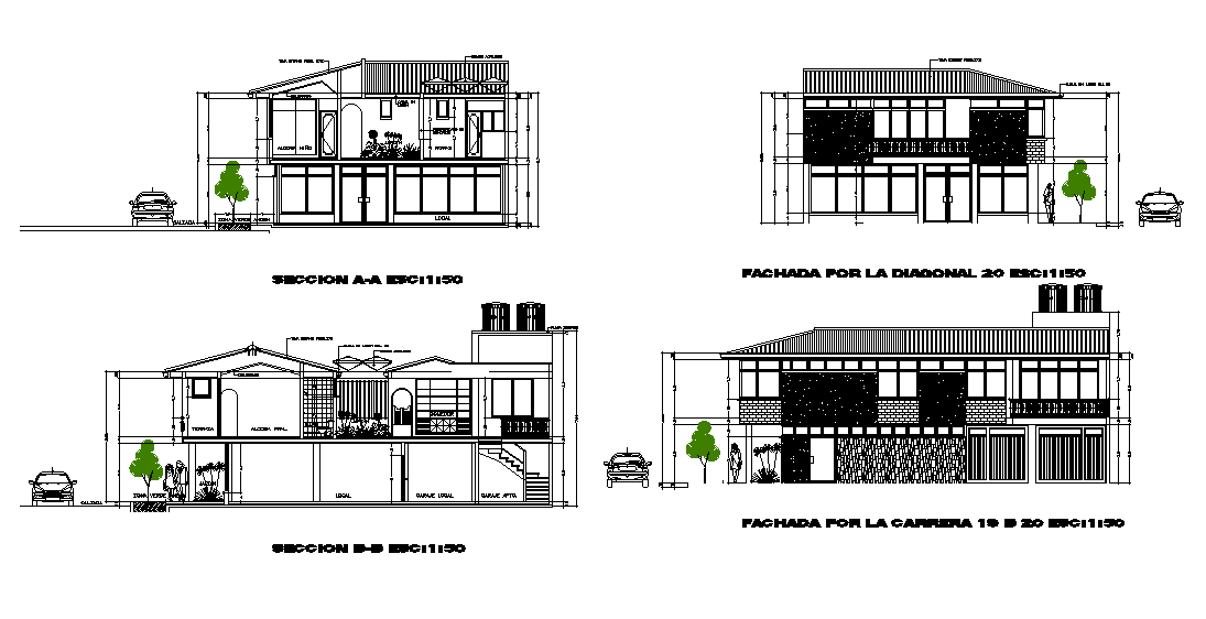 160-square-meter-meter-house-building-sectional-elevation-design-download-dwg-file-cadbull