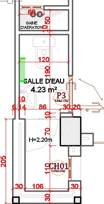 160x450cm parent’s bathroom plan is given in this CAD model - Cadbull