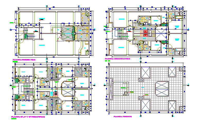 16X10 Meter Twin Bungalow Plan Layout - Cadbull