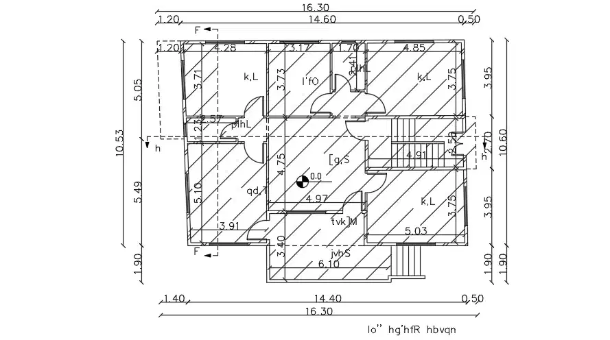 16x10m first floor house plan 2D drawing - Cadbull