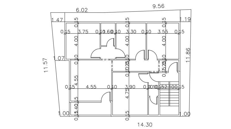 16x11m first floor house plan - Cadbull