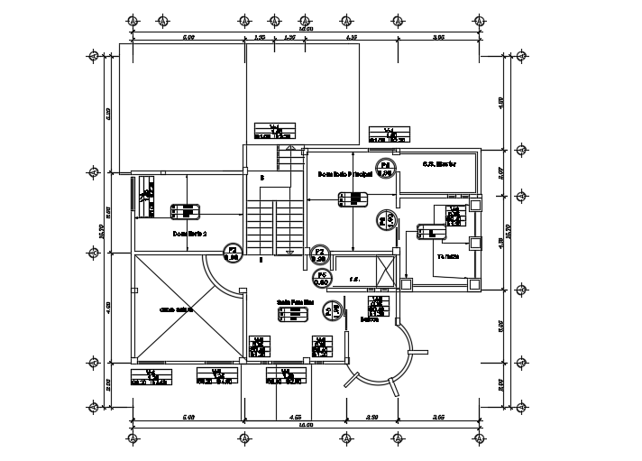 16x16m Architecture First Floor House Door And Window Location 2d Cad Drawing Cadbull