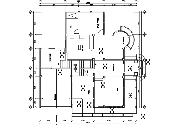 16x16m Architecture Ground Floor House Plan Layout Is Given In This File Cadbull