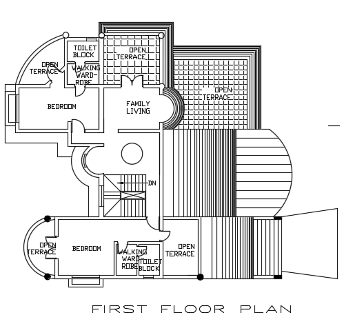 16x18m Architecture First Floor House Plan Autocad Drawing Cadbull