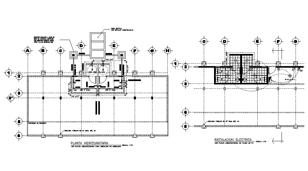 16x8m Hydro Sanitary Plan Is Given In This Autocad Drawing Filedownload The Autocad Model