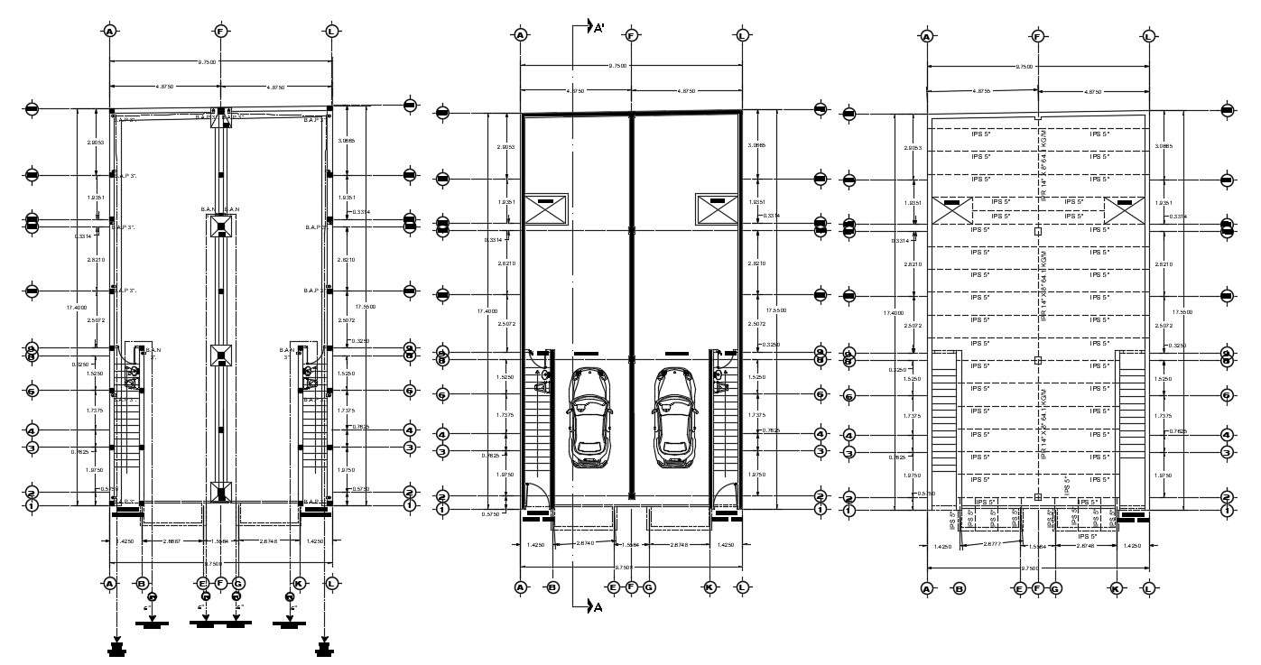 17x7m house plan is given in this Autocad drawing file. Download now ...