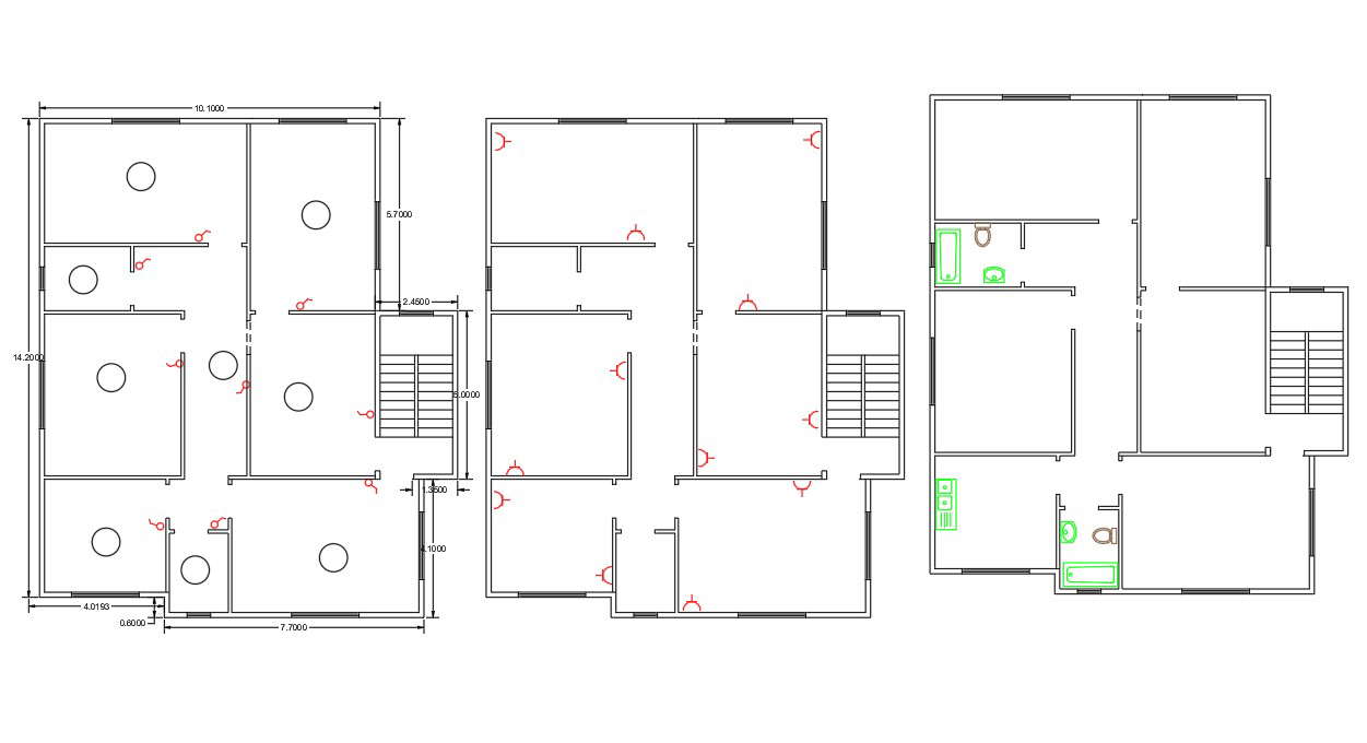 1800 Square Feet 3 BHK House Plan Design Cadbull