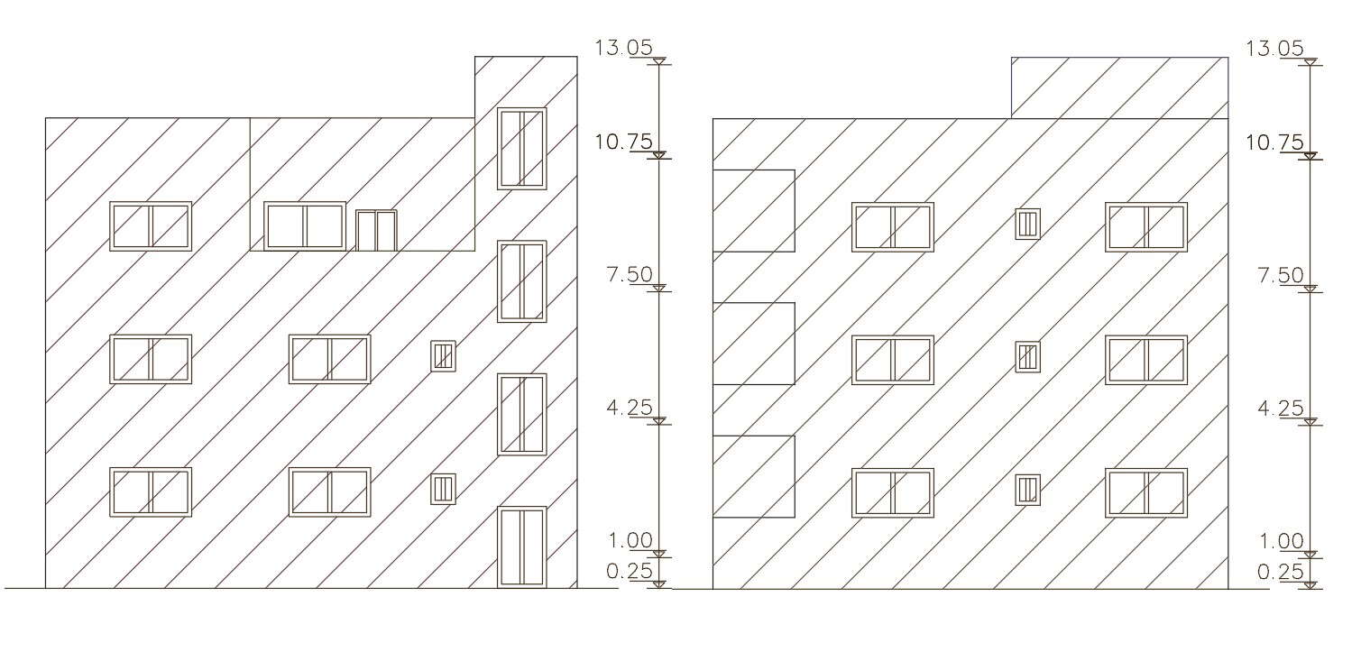 1800 Square Feet Building Design DWG File - Cadbull