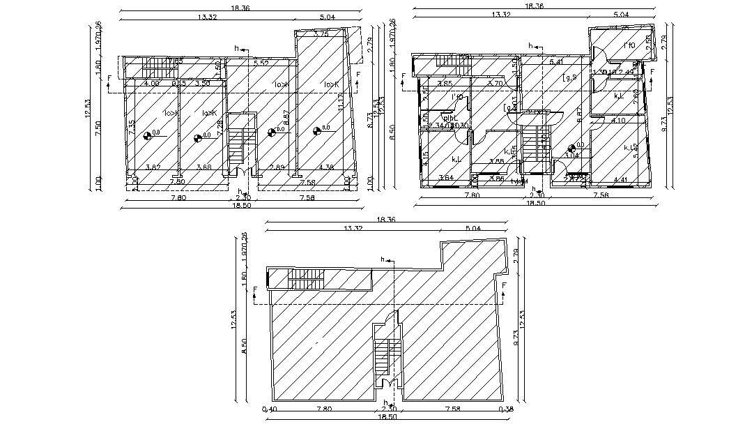 18.36 X 12.53 Meter Bungalow Drawing CAD File - Cadbull