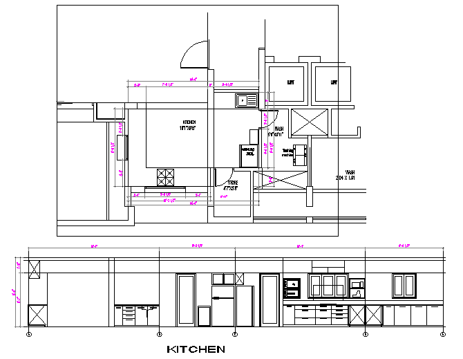 Kitchen Lay-out detail - Cadbull