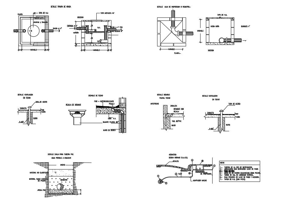 18x11m house building septic tank and sanitary detail drawing - Cadbull