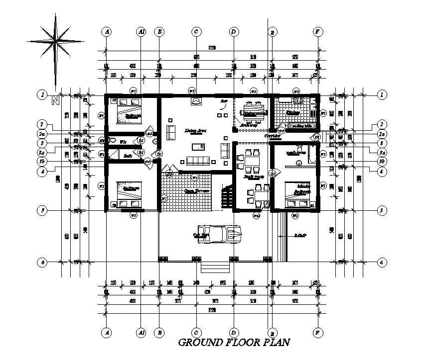 18x14m house plan is given in this Autocad drawing file. Download now ...