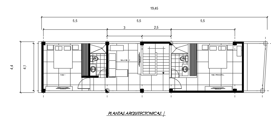 18x5m Two Story Family First Floor Villa Plan Autocad Drawing Is Given 