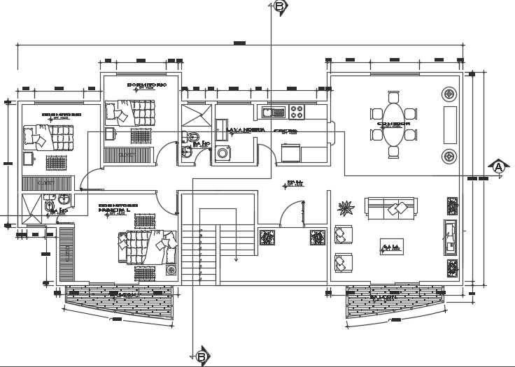 18x9m Architecture 3bhk First Floor House Plan Autocad Drawing Is Given Cadbull