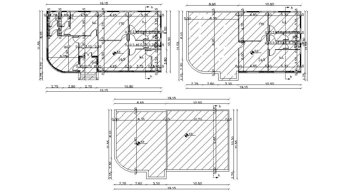 19.15 X 10.30 Meter Bungalow House Floor Plan DWG File - Cadbull