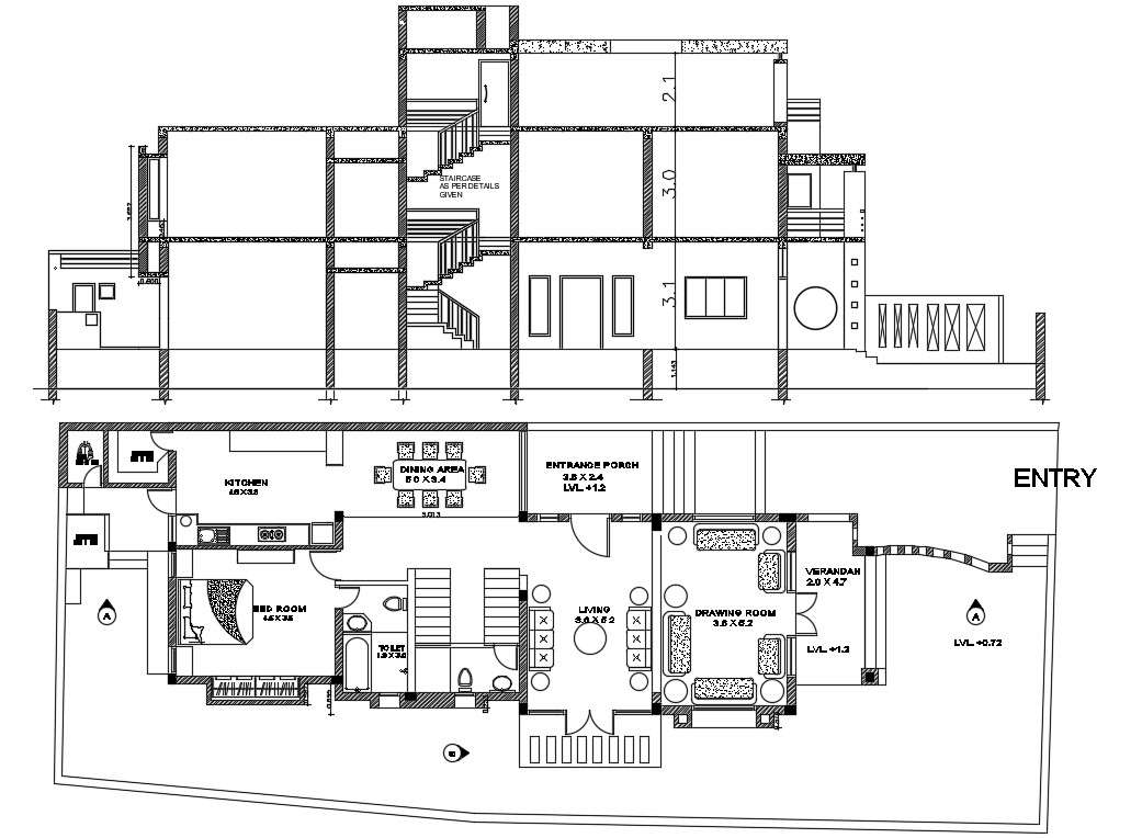 X M Residential First Floor House Plan Is Given In This Autocad Hot Sex Picture