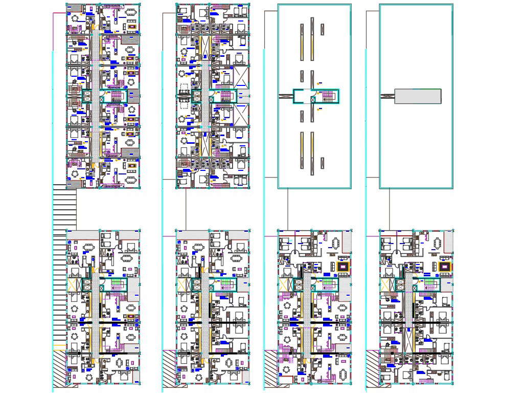 1 BHK, 2 BHK, And 3 BHK Apartment Plan AutoCAD File - Cadbull