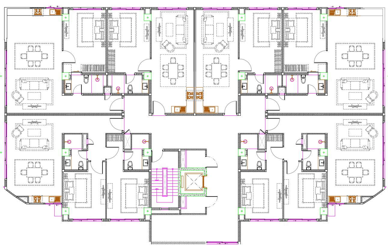 BHK House Plan DWG Cadbull Designinte Com