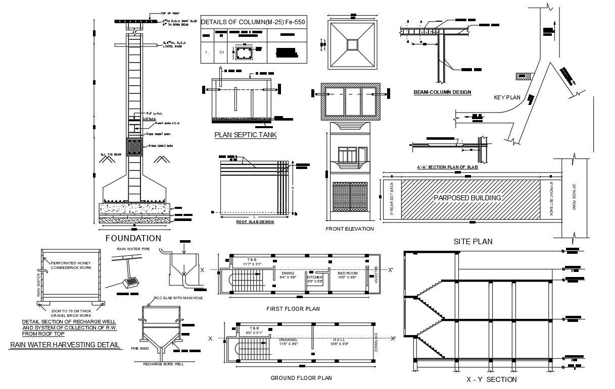 1 BHK House Ground Floor And First Floor Plan DWG File - Cadbull