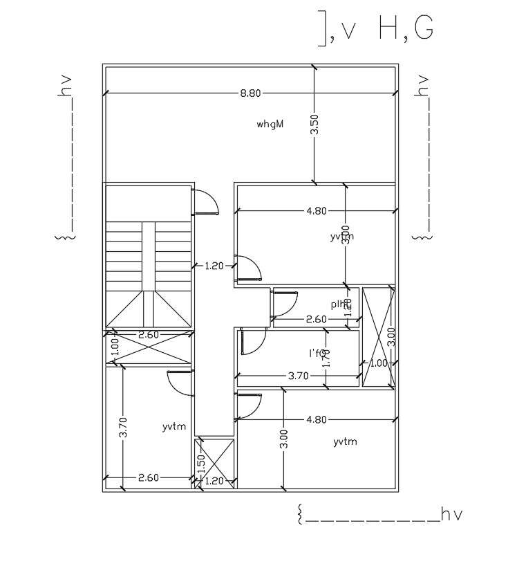 1 Bhk House Detail Plan Of First Floor Including Their Dimension In Drawing Cadbull