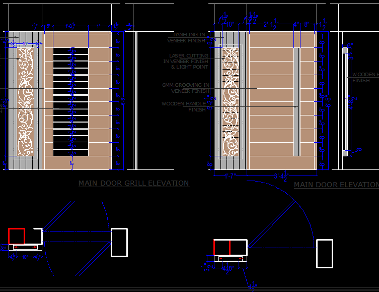 Main Door cad drawing is given in this cad file. Download this cad file