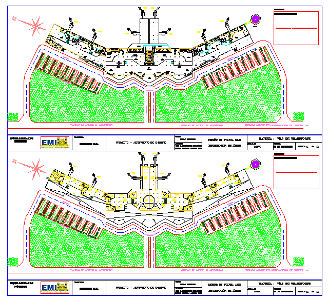 International Airport plan - Cadbull