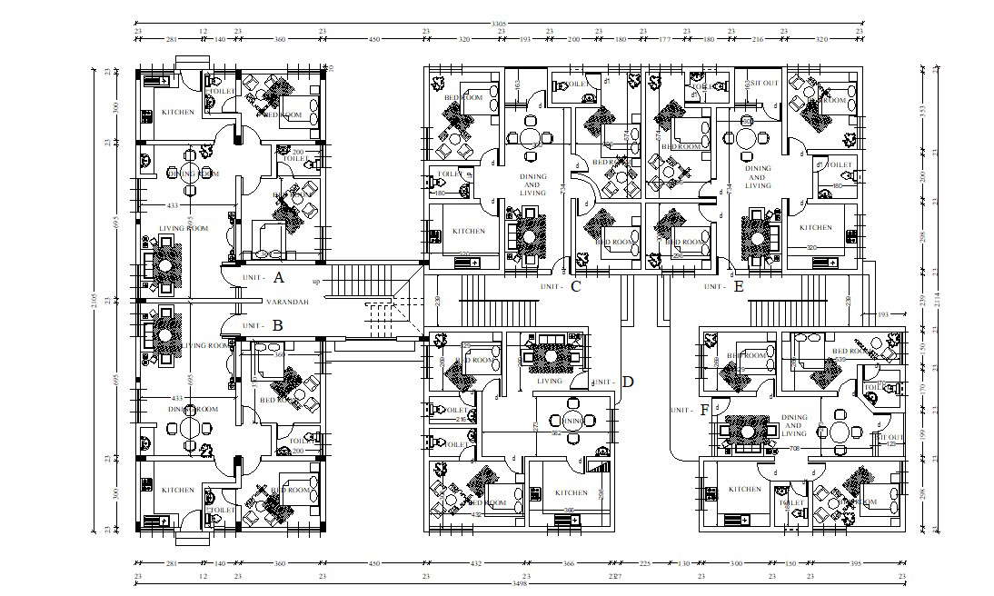 Apartment Layout Plan AutoCAD Drawing - Cadbull