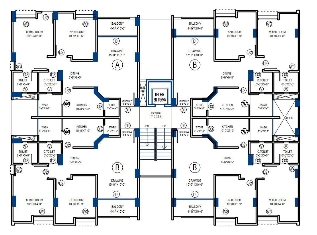 Bhk Apartment Cluster Layout Plan Autocad File Cadbull Images And Photos Finder