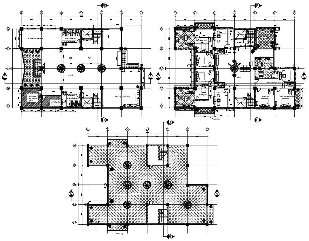 2 BHK Apartment Floor Plans - Cadbull