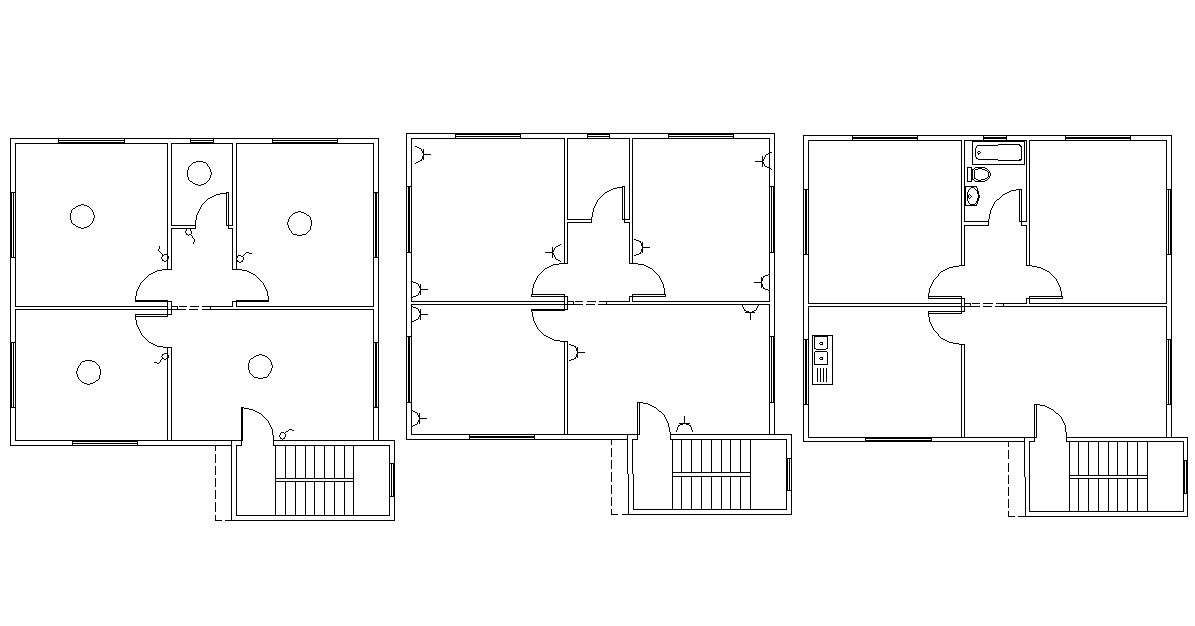 2 BHK Simple  House  Floor Plan  Design DWG  Cadbull