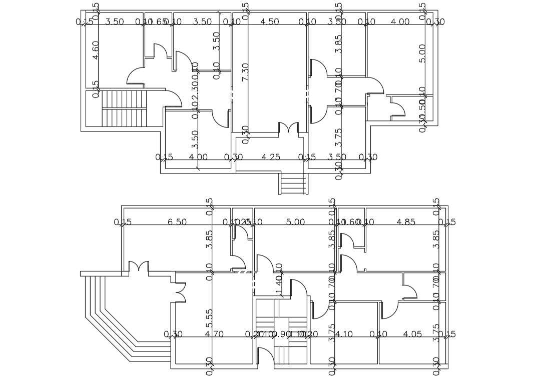 2 Different House Plan Design Autocad Drawing Cadbull